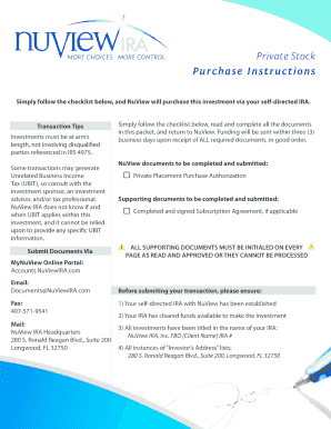 Private Placement Purchase Authorization
