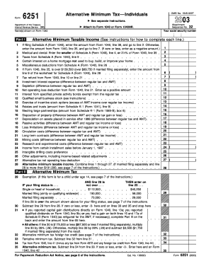 Alternative Minimum Tax Form 6251