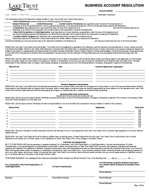 Business Account Resolution
