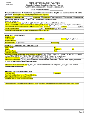 Kentucky Medicaid Home Health Prior Authorization Form