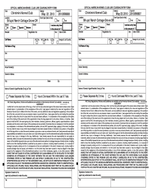 American Kennel Club Lure Coursing Entry Form