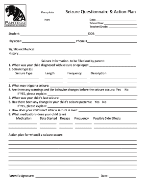 Seizure Questionnaire & Action Plan
