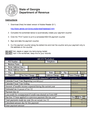 Georgia Corporate Estimated Tax Payment Voucher