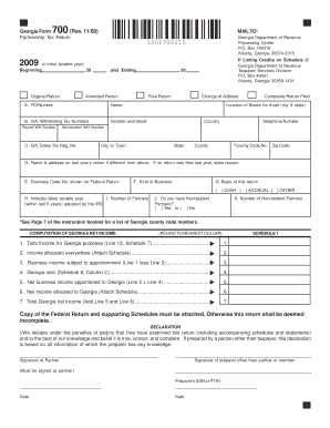 Georgia Form 700 Partnership Tax Return
