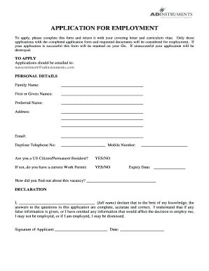 Application for Employment