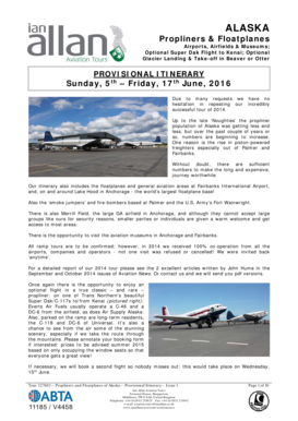 227601 - ALASKA - Provisional Itinerary - Issue 1 - AB