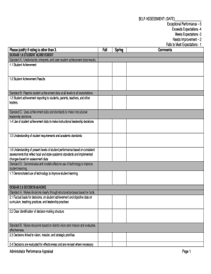 Administrator Performance Appraisal Form