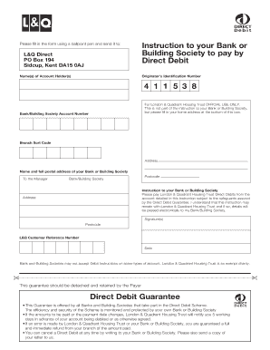 Direct Debit Instruction Form