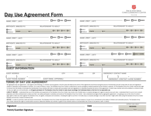 Day Use Agreement Form