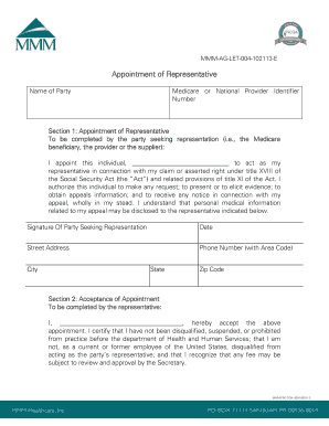 Appointment of Representative Form