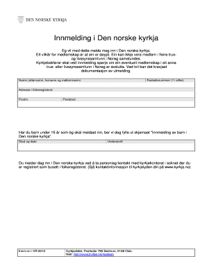 Norwegian Church Membership Application