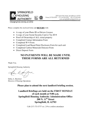 Landlord Information Sheet and Required Forms