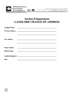 Section 8 Landlord Change of Address Form