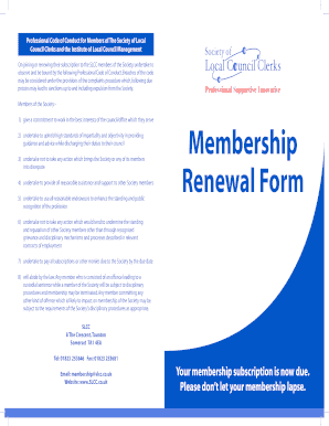 Society of Local Council Clerks Membership Renewal Form
