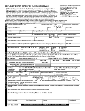 Wisconsin Employer's First Report of Injury or Disease