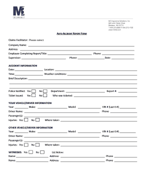 Auto Accident Report Form