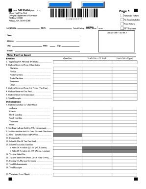Georgia Motor Fuel Tax Report