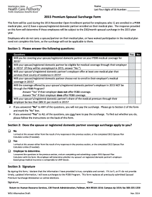 2015 Premium Spousal Surcharge Form