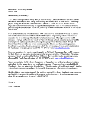 New Jersey Health Insurance Inquiry Form