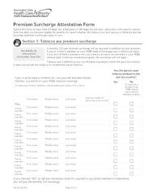 Premium Surcharge Attestation Form