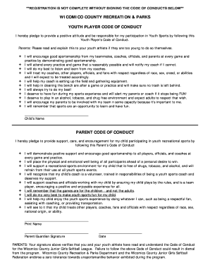 Wicomico County Youth Player Code of Conduct