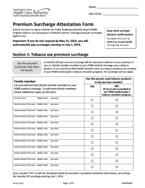 Premium Surcharge Attestation Form