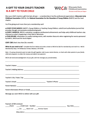 Teacher Membership Gift Form