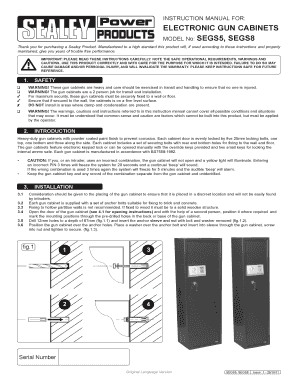 InstructIon manual for ELECTRONIC GUN CAbINETS