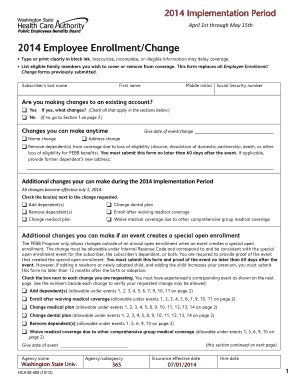 2014 Employee Enrollment/Change Form