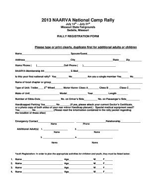 Fillable Online Rally Packet - November 27 Fax Email Print - pdfFiller