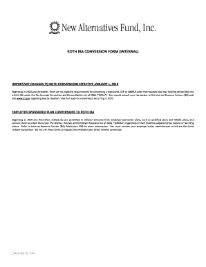 Roth IRA Conversion Form