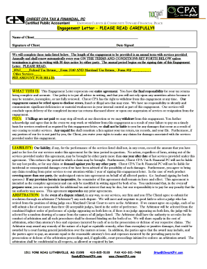 Tax Preparation Engagement Letter