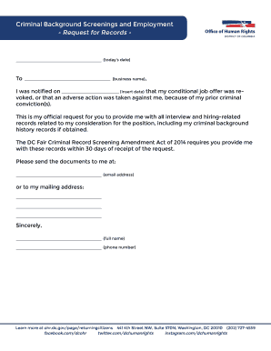 Request for Employment Records