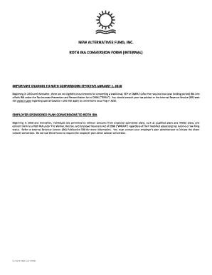 Roth IRA Conversion Form