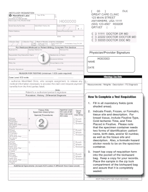 Histology Requisition Form