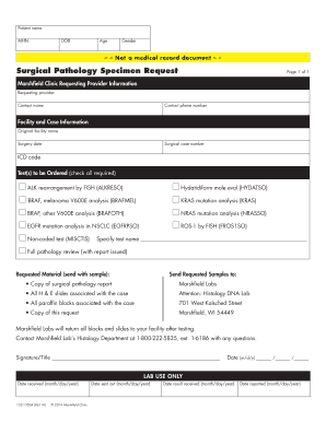 Surgical Pathology Specimen Request Form