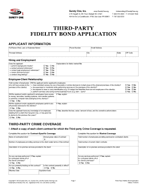 Third-Party Fidelity Bond Application
