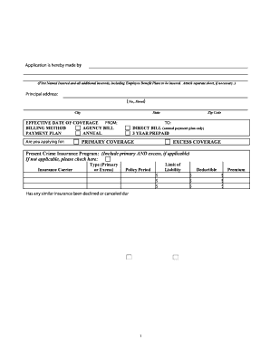 Fidelity Bond Application Form