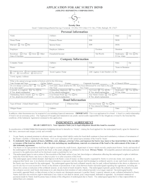 ARC Surety Bond Application