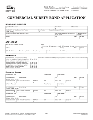 Commercial Surety Bond Application