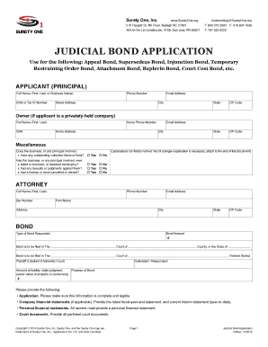 Judicial Bond Application