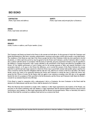 Bid Bond Agreement