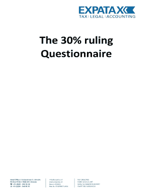 30% Ruling Questionnaire and Power of Attorney