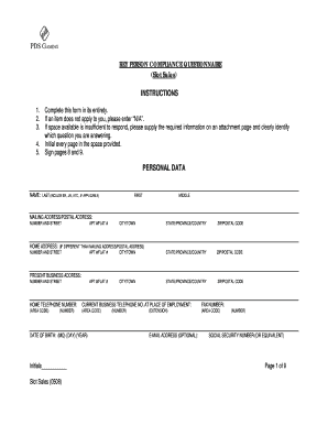 Key Person Compliance Questionnaire