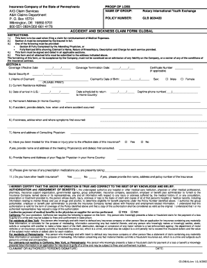 AIG Accident and Sickness Claim Form