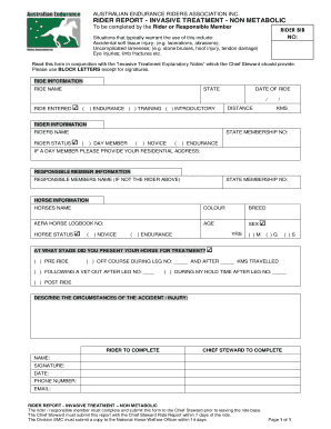 AUSTRALIAN ENDURANCE RIDERS ASSOCIATION INC RIDER REPORT - aera asn