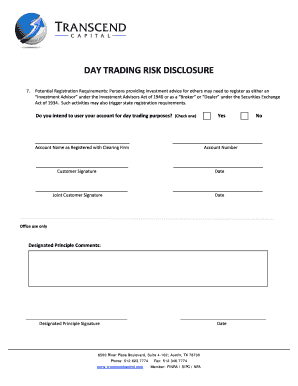 Day Trading Risk Disclosure Statement