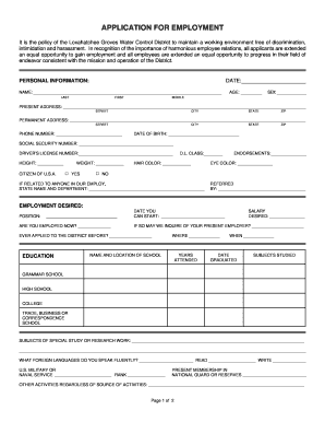 Employment Application Form