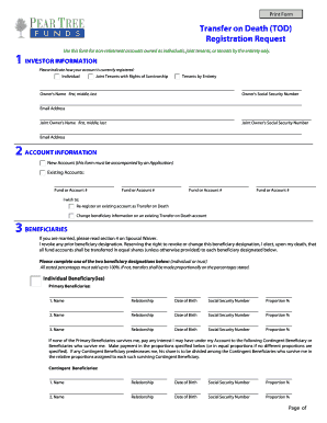 Transfer on Death (TOD) Registration Request