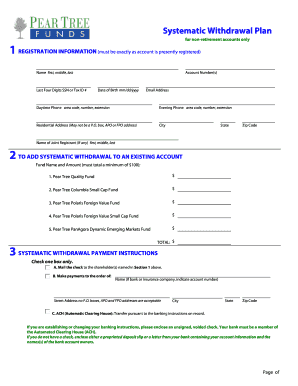 Systematic Withdrawal Plan Form